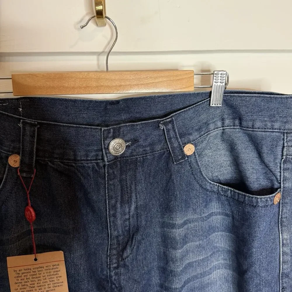 TRUE RELIGION BILLY SUPER T Big Flap Bootcut Relaxed Men's Jeans 42 x 33 NWT
